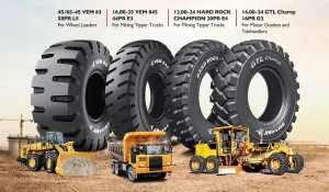 bias and radial OTR tyres used on loaders, mining trucks and graders in Kenyan construction sites