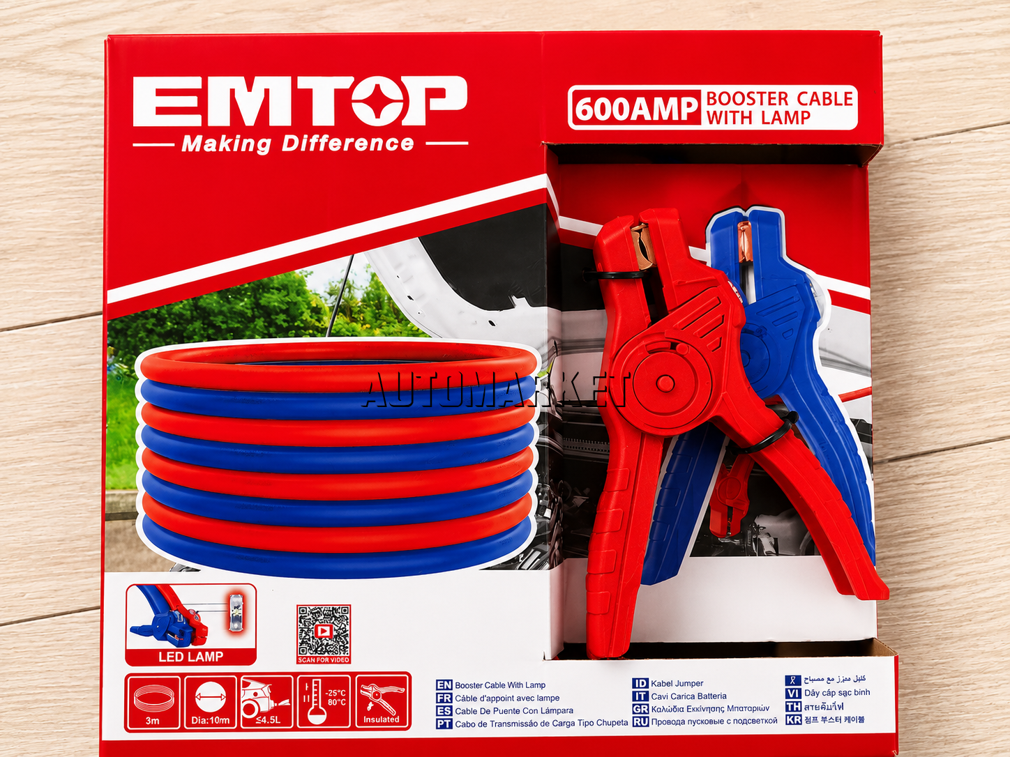 EMTOP 600AMP Booster Cable with Lamp in Kenya