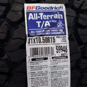 31×10.50R15 BF Goodrich All-Terrain T/A KO3 Tyre in Kenya – 109S