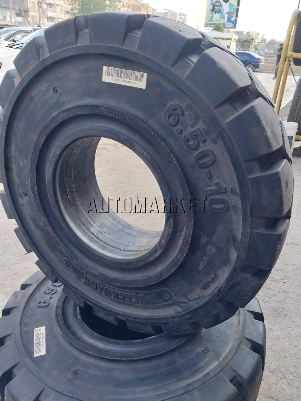 6.50-10 Black Hawk Solid Self Locking Forklift Tyre