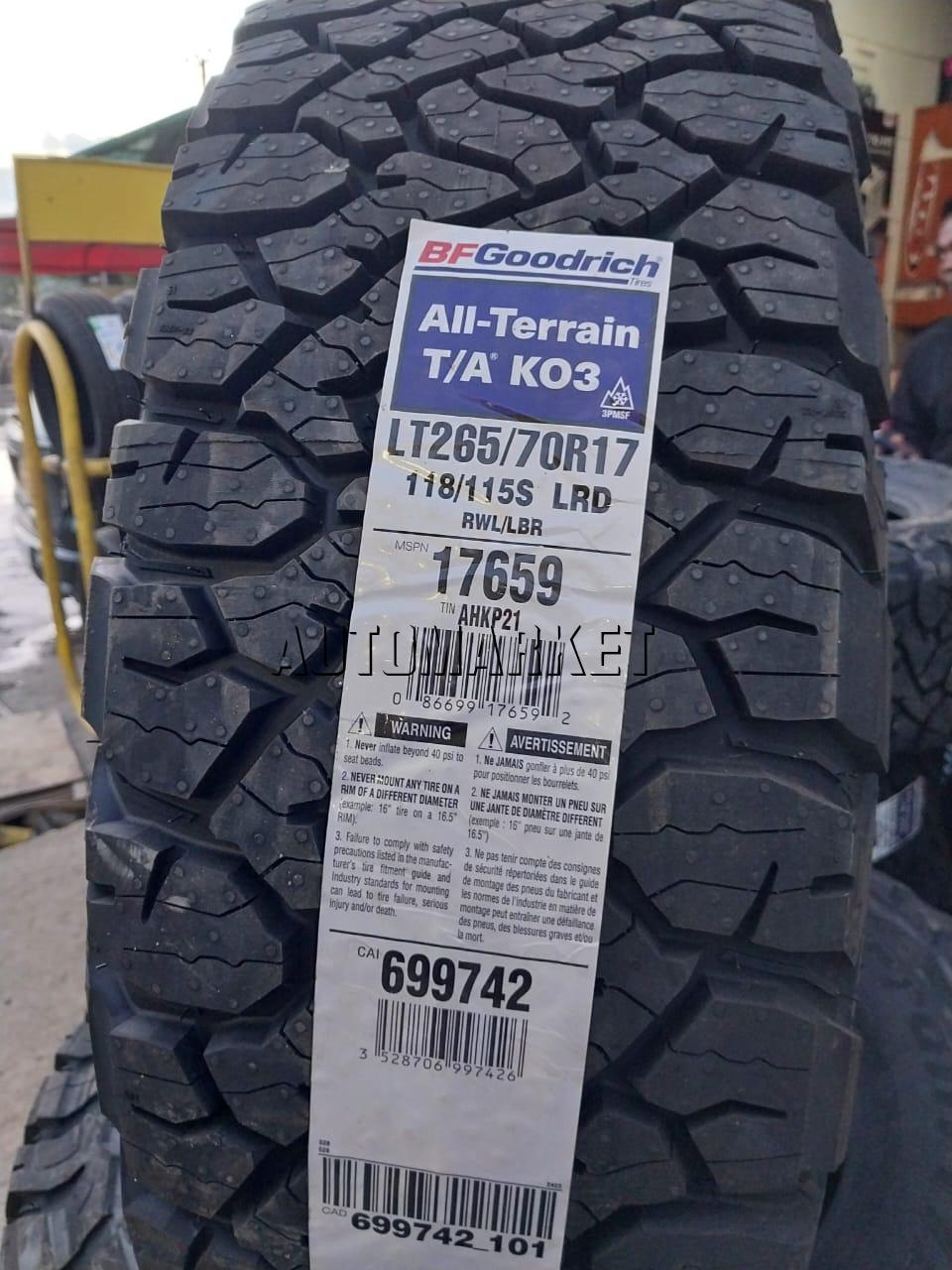 265/70R17 BF Goodrich All-Terrain T/A KO3 Tyre in Kenya