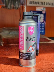 Flamingo tyre sealant inflator Kenya puncture repair spray