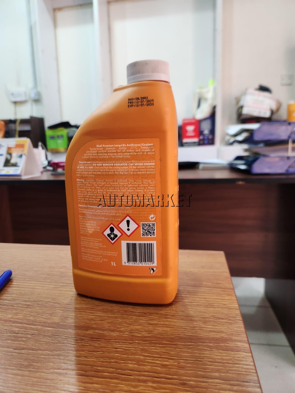 Shell Premium Long Life Antifreeze Coolant Red 1L in Kenya