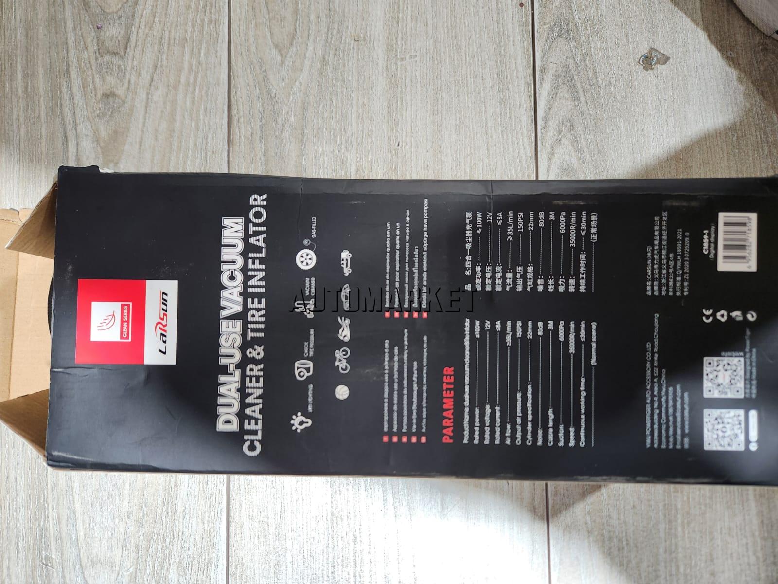 Car Sun Dual Use Vacuum Cleaner & Tyre Inflator