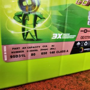 Amaron GO N70 (95D31L) Maintenance-Free Car Battery – India