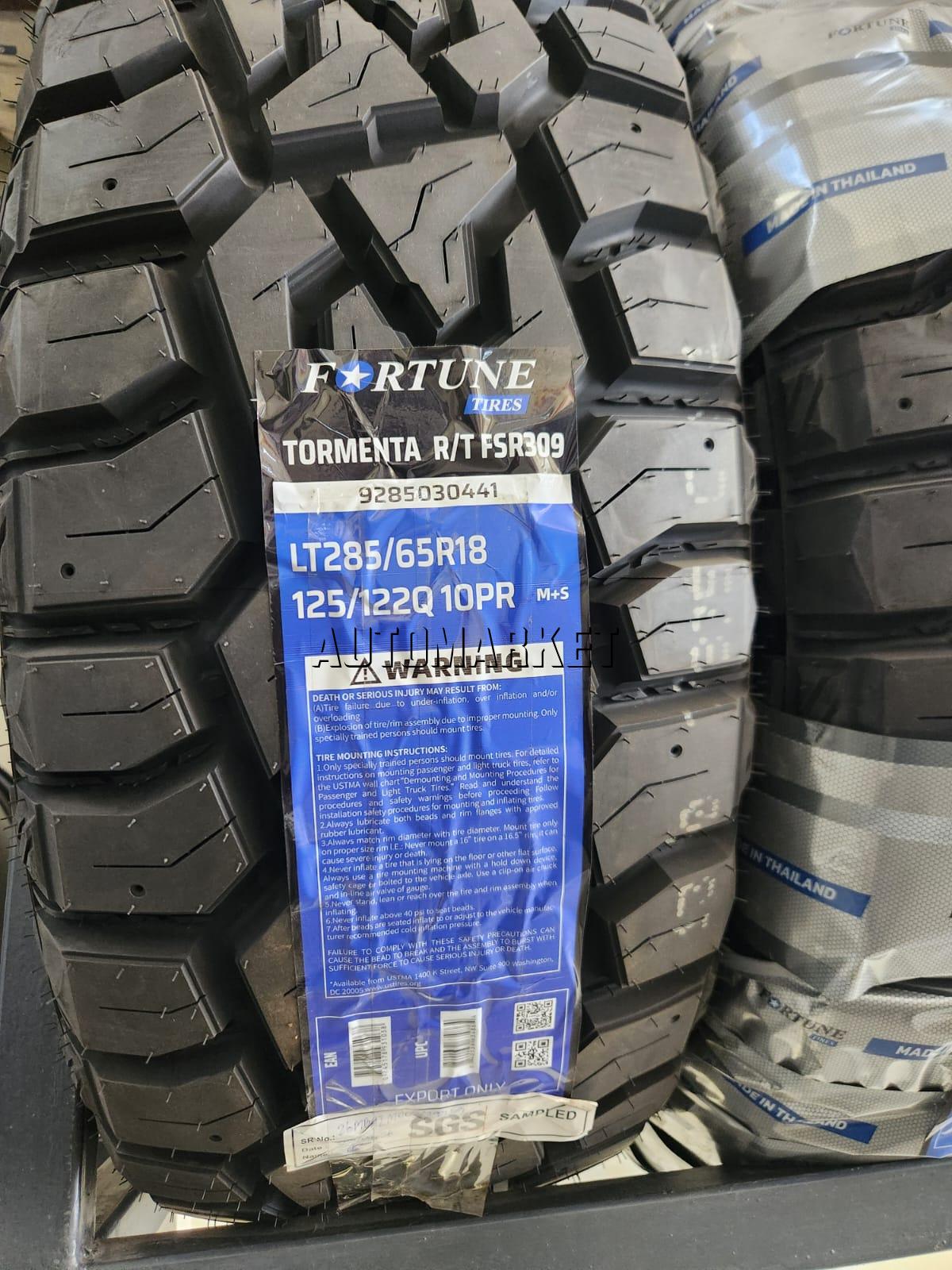 LT285/65R18 Fortune Tormenta R/T FSR309 125/122Q 10PR Tyre – Thailand