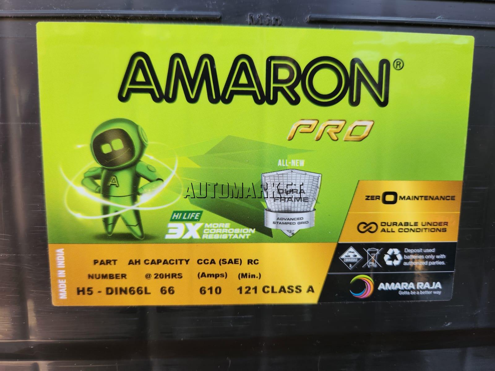 AMARON PRO DIN66L (H5) 66Ah 610CCA Maintenance Free Car Battery