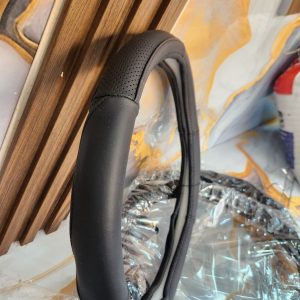 Universal Premium Black Leather Steering Wheel Cover