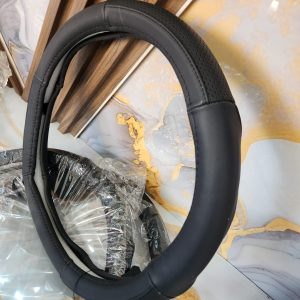 Universal Premium Black Leather Steering Wheel Cover
