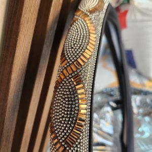 Universal Diamond Crystal Steering Wheel Cover – Gold & Crystal Design