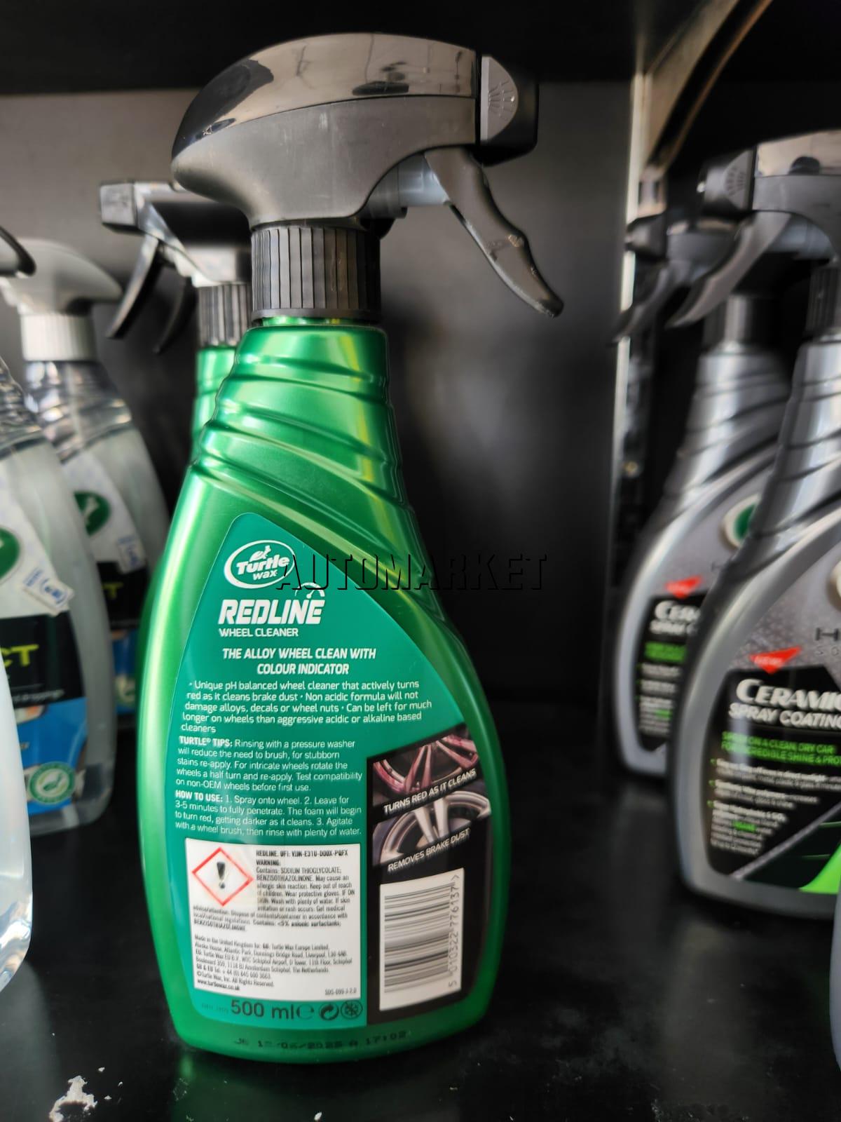 Turtle Wax Redline Wheel Cleaner 500ml – pH-Balanced Colour-Changing Formula