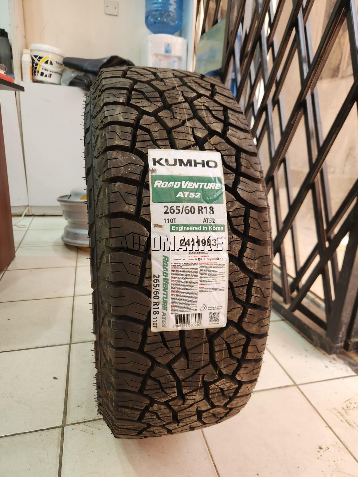 265/60R18 Kumho Road Venture AT52 110T All-Terrain Tyre – Made in China