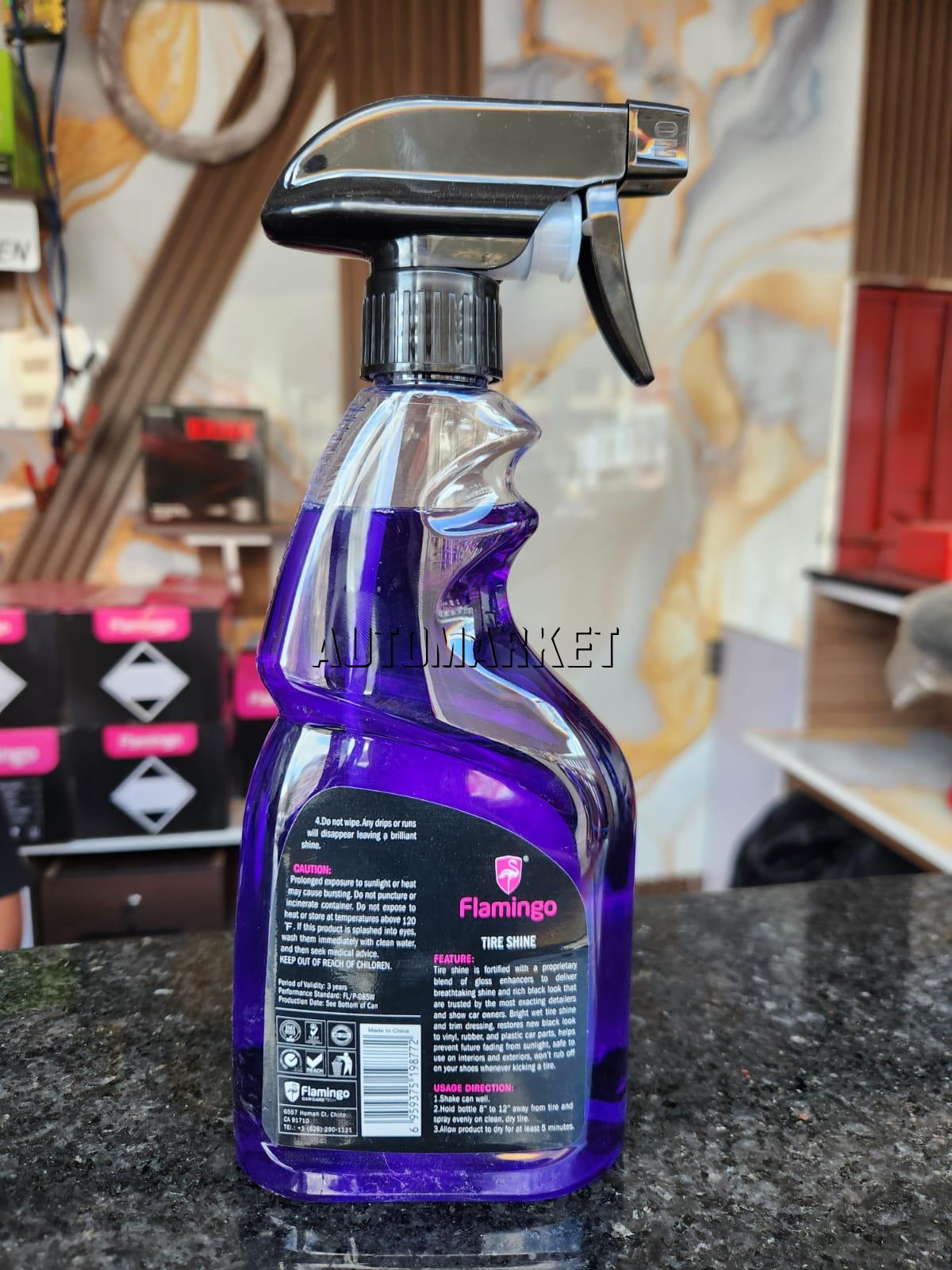 Flamingo Tire Shine F085W 500ml – Water-Based High Gloss Tyre Shine