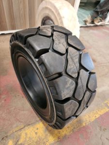 200/50-10 ACHIEVER solid standard forklift tyre made in Sri Lanka with heavy-duty block tread.