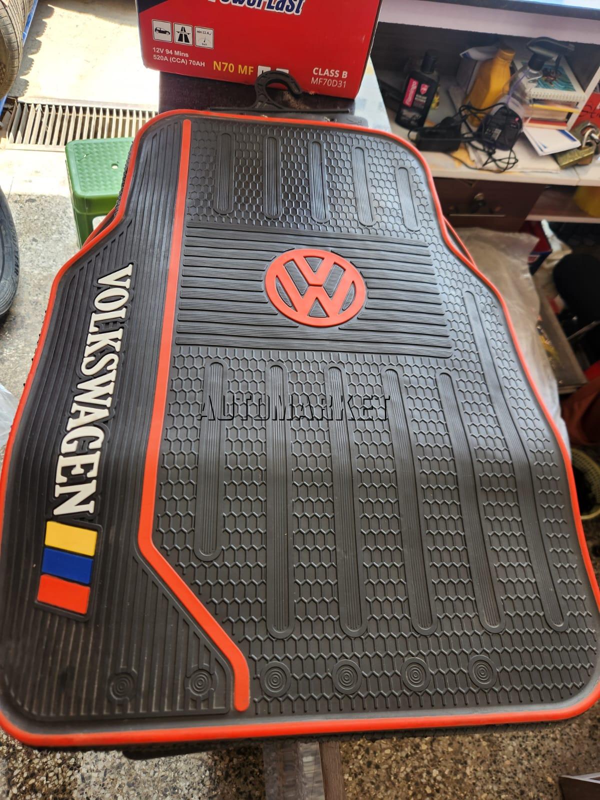 Volkswagen Floor Mats for 5-Seater Vehicles – Black and Red