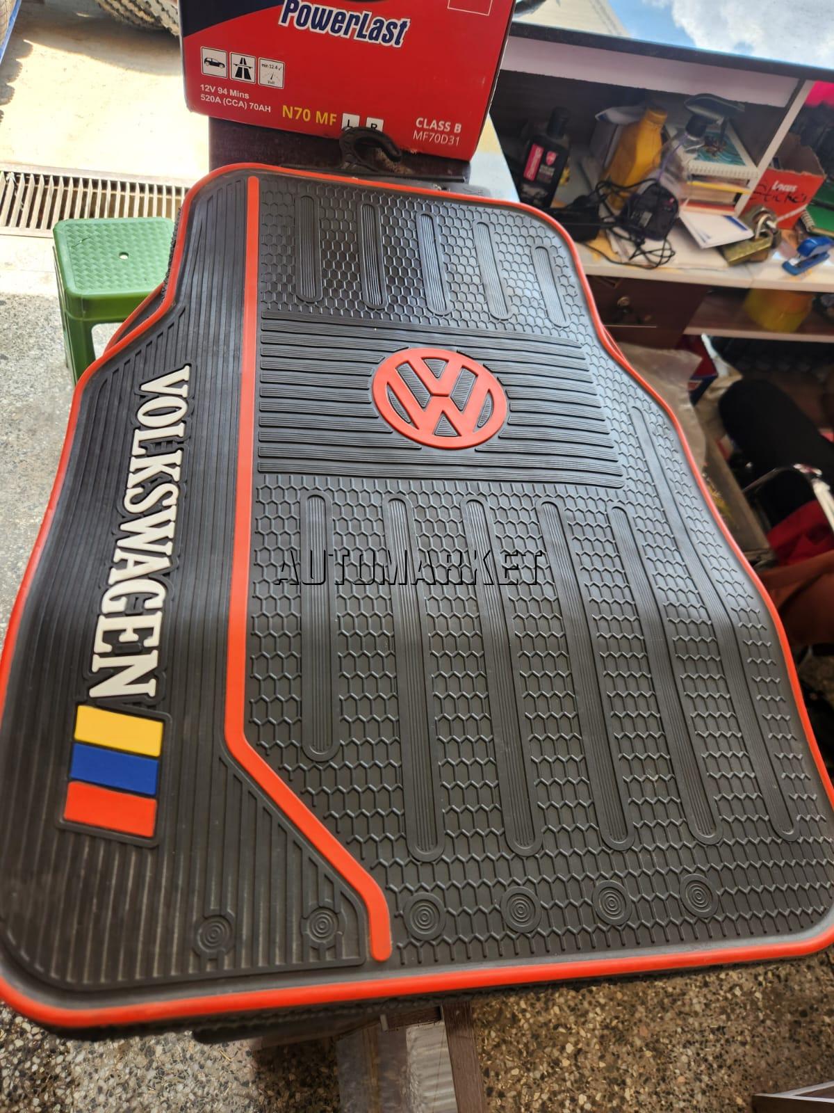 Volkswagen Floor Mats for 5-Seater Vehicles – Black and Red
