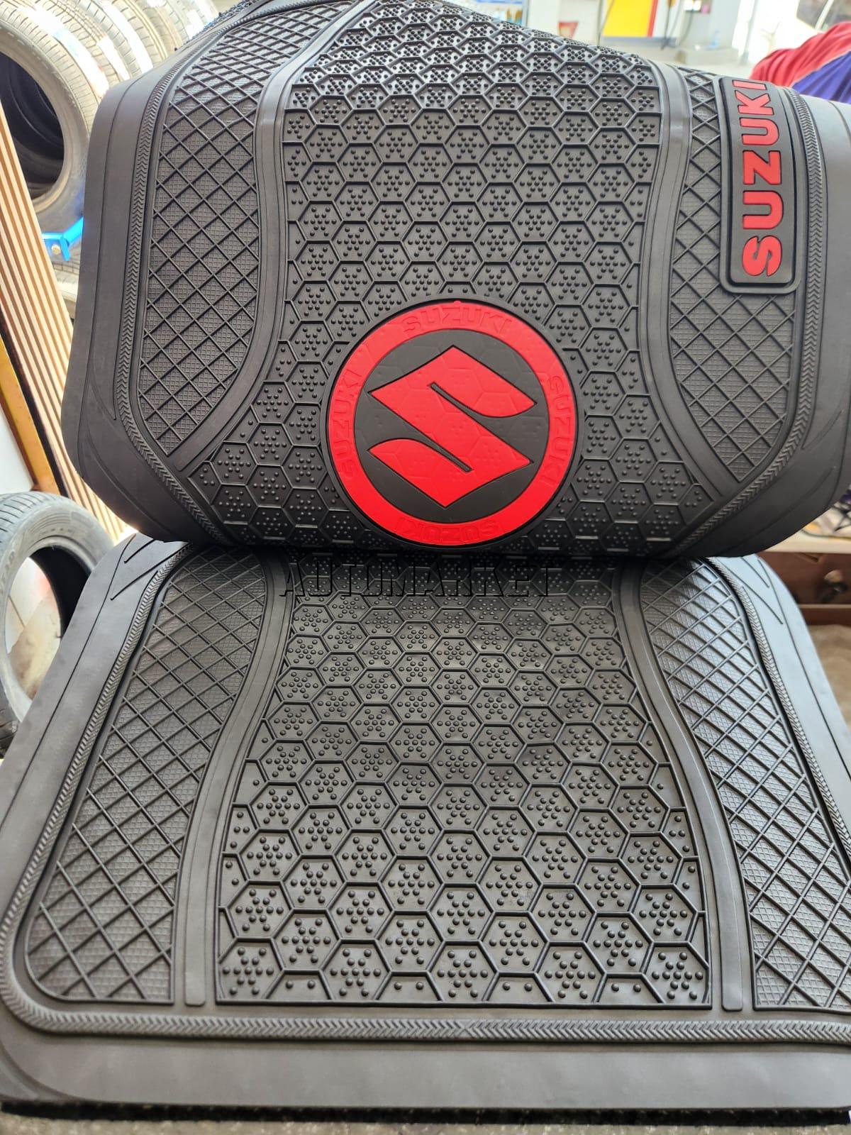 Suzuki Floor Mats for 5-Seater Vehicles – Black and Red