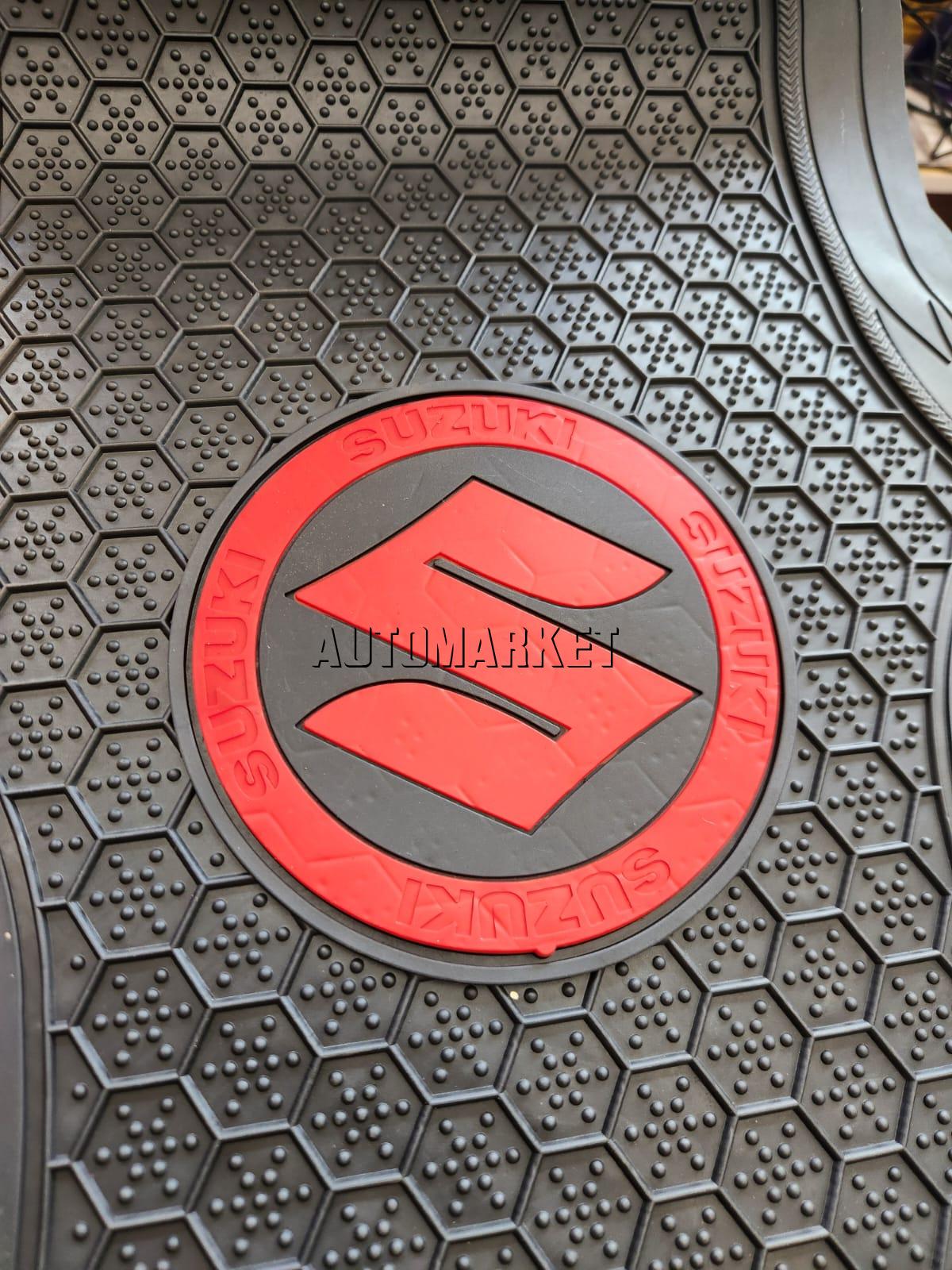Suzuki Floor Mats for 5-Seater Vehicles – Black and Red