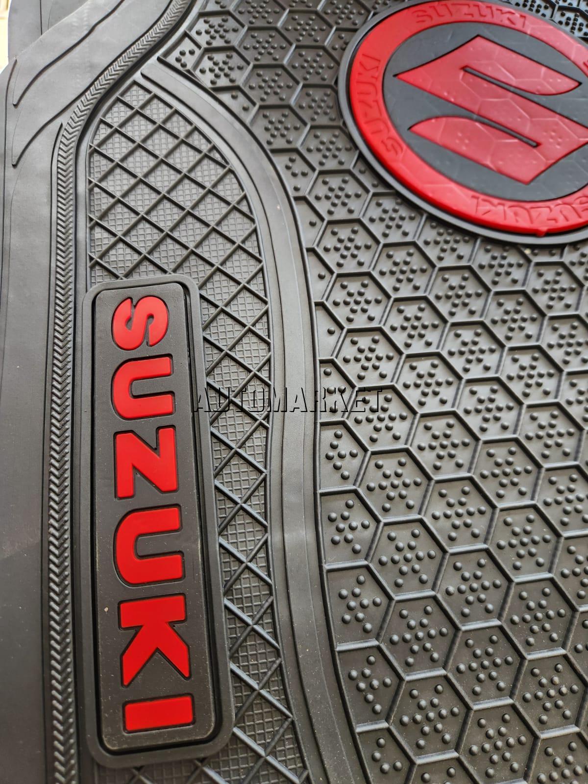 Suzuki Floor Mats for 5-Seater Vehicles – Black and Red