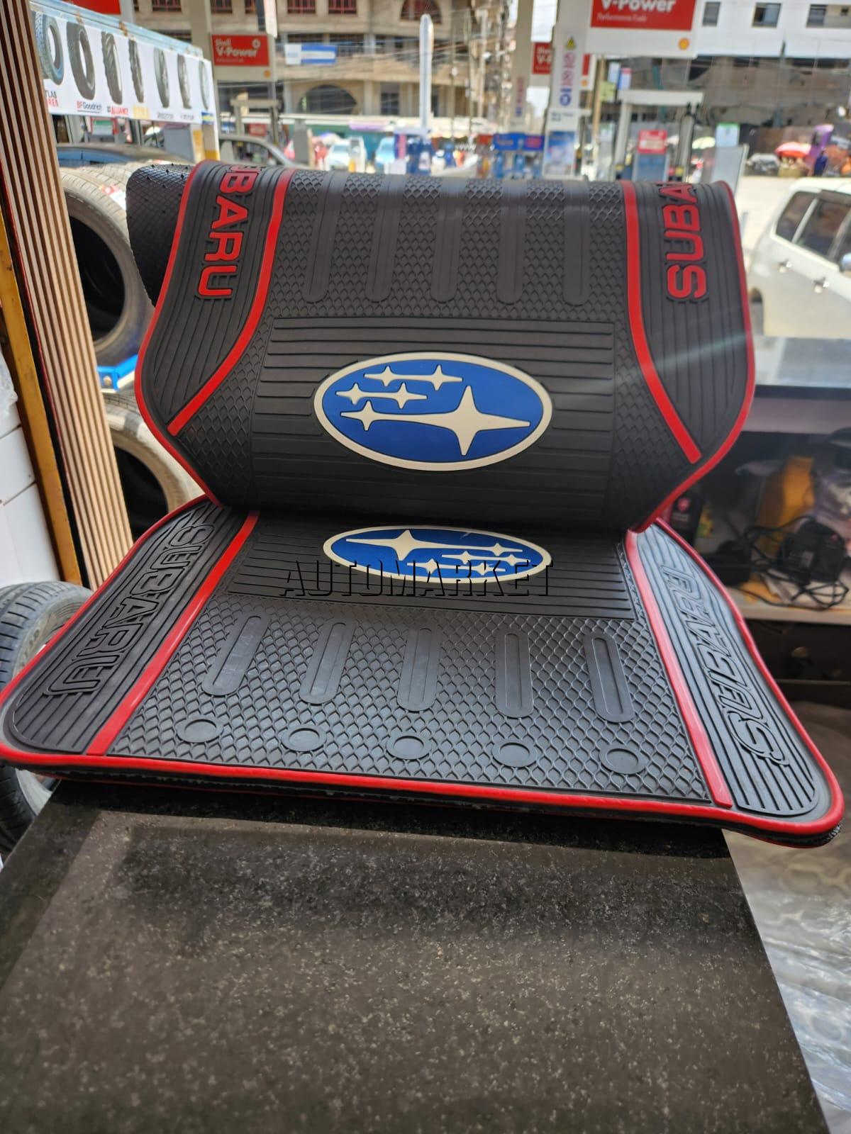 Subaru Floor Mats for 5-Seater Vehicles – Black and Red