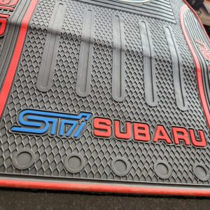 Subaru Floor Mats for 5-Seater Vehicles – Black and Red