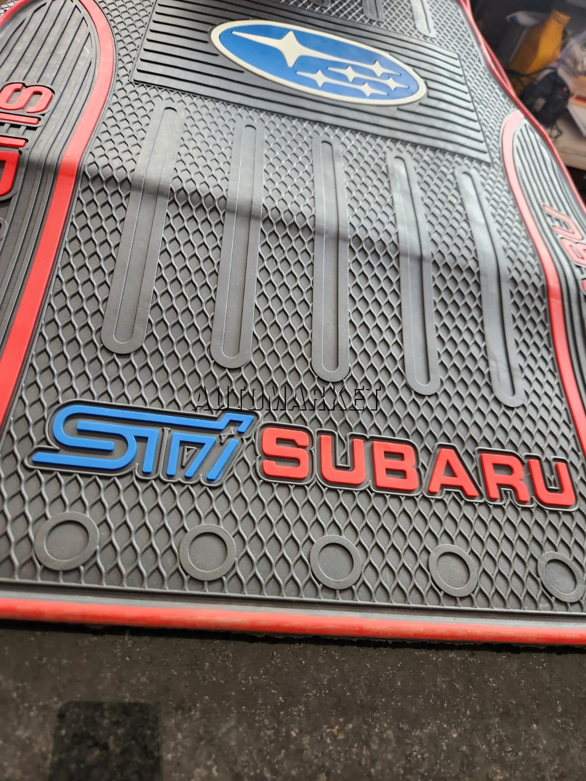 Subaru Floor Mats for 5-Seater Vehicles – Black and Red