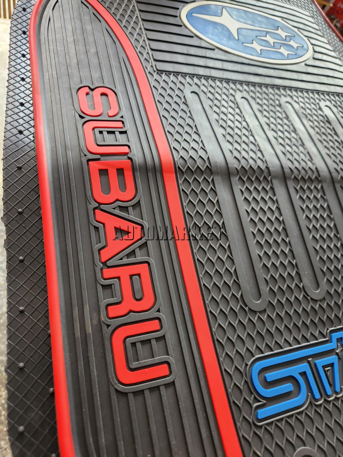 Subaru Floor Mats for 5-Seater Vehicles – Black and Red