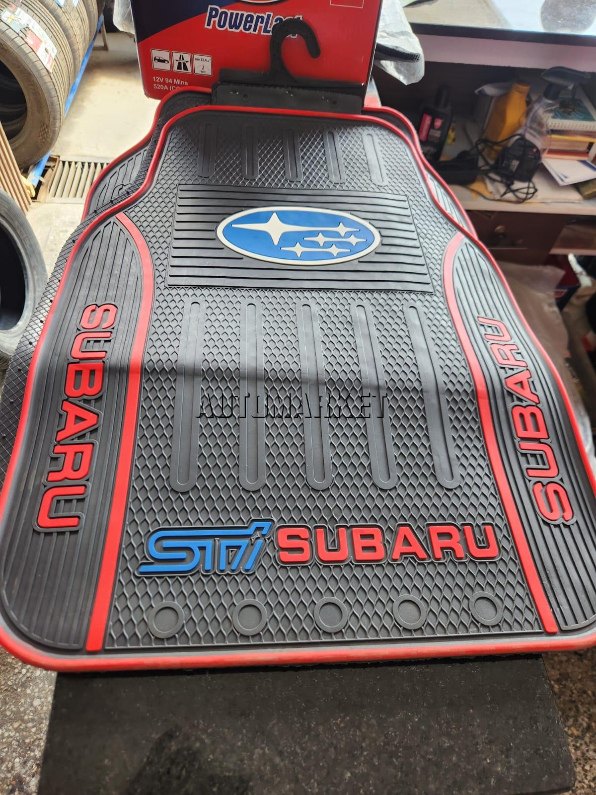 Subaru Floor Mats for 5-Seater Vehicles – Black and Red